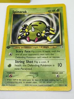 Pokemon TCG Shuckle 72/111 Sunkern 78/111 Spinarak 75/111 NeoGenesis 1st Edition - Image 4