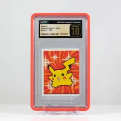 Pokemon Pikachu #165 Merlin Sticker Series 1 Topps - CGC 10 PRISTINE - POP 2 - Image 1