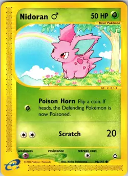 Nidoran M 096/147 Aquapolis Pokemon NM Normal - Image 1
