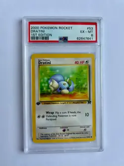 2000 Pokemon 1st Edition Dratini 53/82 Team Rocket PSA 6 EX-MT WOTC Vintage - Image 1