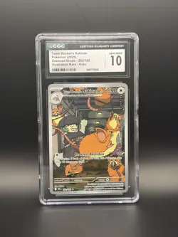 CGC GEM MINT 10 POKEMON TEAM ROCKET’S RATICATE 202/182 ILLUSTRATION RARE CARD - Image 1
