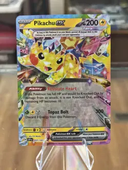 Pokemon TCG Pikachu ex 057/191 SV08: Surging Sparks Double Rare Free Shipping! - Image 1