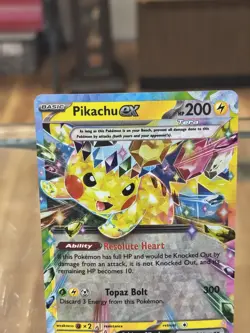 Pokemon TCG Pikachu ex 057/191 SV08: Surging Sparks Double Rare Free Shipping! - Image 2