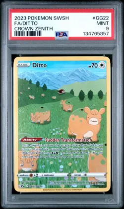 PSA 9 2023 Pokemon Sword And Shield Crown Zenith #GG22 Full Art Ditto - Image 1