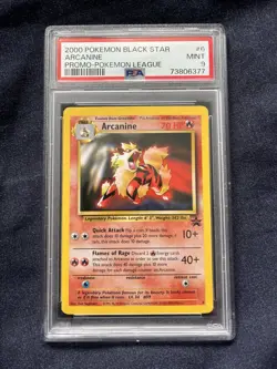 Pokemon TCG Arcanine #6 Black Star Pokemon League Promo PSA 9 MINT - Image 1