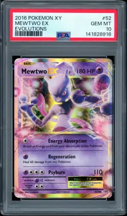 Mewtwo EX 52/108 Evolutions Pokemon PSA 10 - Image 1