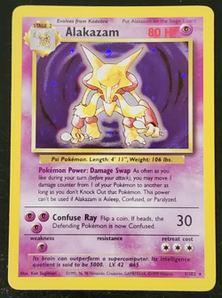 Alakazam Holo Rare Holo Base Set 001/102 LP Pokemon TCG - Image 1