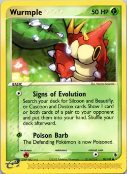 Wurmple 78/109 Ruby and Sapphire Regular NM Pokemon TCG - Image 1