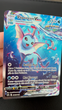 Vaporeon VMAX SWSH182 Full Art Illustration Black Star Promo Pokemon TCG - NM - Image 2