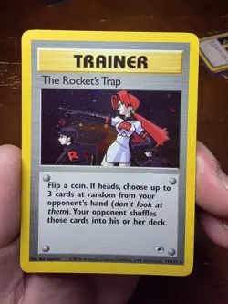 Pokemon TCG The Rocket's Trap Gym Heroes 19/132 Holo Rare Team Rocket WOTC LP - Image 1
