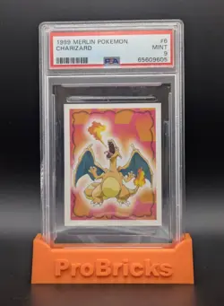 1999 Merlin Pokemon Charizard Sticker #6 PSA 9 Mint - POP 208 - Image 1