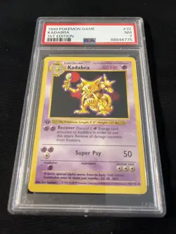 1999 POKEMON BASE SET 1ST EDITION #32 KADABRA PSA 7 - Image 3