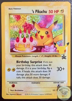 ____'s Birthday Pikachu 24 Celebrations: Classic Collection Pokemon Near Mint NM - Image 1