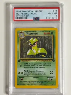 1999 Pokemon Jungle Victreebel Holo 1st Edition PSA 8 NEAR MT - Image 4