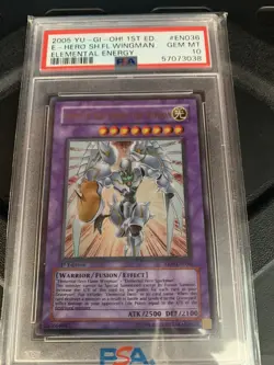 Yugioh! PSA 10 Elemental Hero Shining Flare Wingman Ultra Rare 1st Ed. EEN-EN036 - Image 1