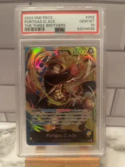 Portgas.D.Ace - ST13-002 - Leader - Foil - NM - English - One Piece - PSA 10 - Image 1