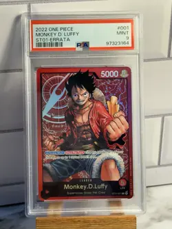 ONE PIECE Monkey D Luffy ST01-001 PSA 9 ERRATA - Image 1