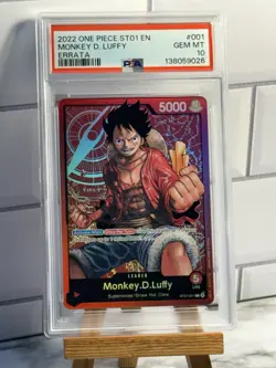 One Piece - Monkey D. Luffy - Errata - ST01-001 - PSA 10 - Image 1
