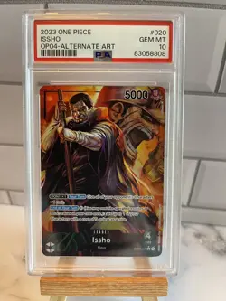 2023 One Piece Kingdoms Of Intrigue OP04-020 Issho Alt Art PSA 10 Gem Mint - Image 1