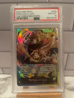 Portgas.D.Ace - ST13-002 - Leader - Foil - NM - English - One Piece - PSA 10 - Image 1