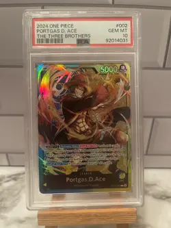 Portgas.D.Ace - ST13-002 - Leader - Foil - NM - English - One Piece - PSA 10 - Image 1