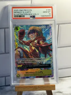 2025 ONE PIECE MONKEY D. LUFFY PSA 10 PROMOS ILLUSTRATION BOX VOL.3 OP07-109 - Image 1