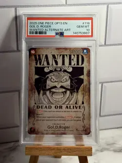 2025 ONE PIECE CARRYING ON HIS WILL WANTED ALT ART #118 GOL D. ROGER PSA 10 - Image 1