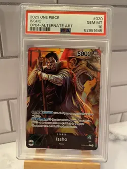 PSA 10 English One Piece OP04-020 Issho Alternate Art Kingdoms of Intrigue - Image 1