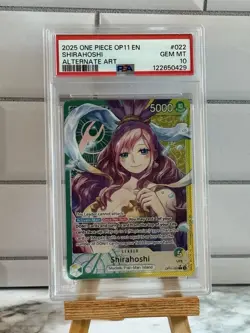 2025 ONE PIECE OP11-022 A FIST OF DIVINE SPEED ALT ART #022 SHIRAHOSHI PSA 10 - Image 1