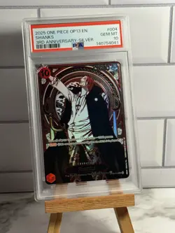 2025 ONE PIECE OP13-CARRYING ON HIS WILL 3RD ANV-SILVER OP09-004 SHANKS PSA 10 - Image 2