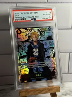 2025 ONE PIECE CARRYING ON HIS WILL MANGA ALTERNATE ART OP13-120 SABO PSA 10 - Image 1