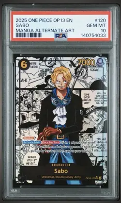 2025 ONE PIECE CARRYING ON HIS WILL MANGA ALTERNATE ART OP13-120 SABO PSA 10 - Image 3