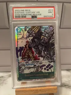 Super Pre-Release Eustass "Captain" Kid One Piece TCG Worst Gen - PSA 9 MINT - Image 1