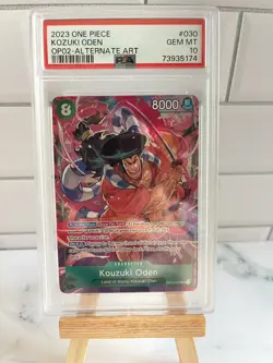PSA 10 Kouzuki Oden OP02-030 SR Alt Art English One Piece Paramount War 2023 - Image 1