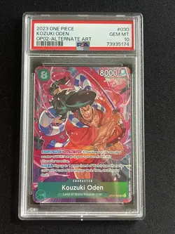 PSA 10 Kouzuki Oden OP02-030 SR Alt Art English One Piece Paramount War 2023 - Image 3