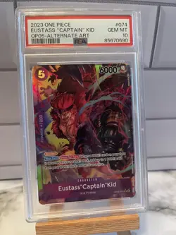 Eustass Captain Kid PSA 10 GEM MT Alt Art One Piece Card Game English OP05-074 - Image 1