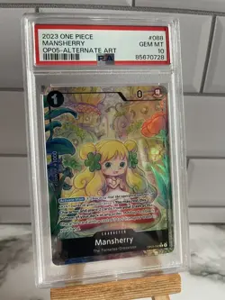 Mansherry PSA 10 Gem Mint Alternate Art One Piece Card Game English OP05-088 - Image 1