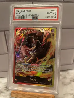 One Piece Card Game The Three Brothers ST13-001 Sabo Leader English - PSA 10 - Image 1