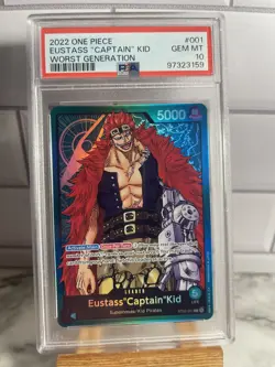 Eustass Captain Kid - ST02-001 - Leader- Foil - Eng- One Piece - PSA 10 - Image 1