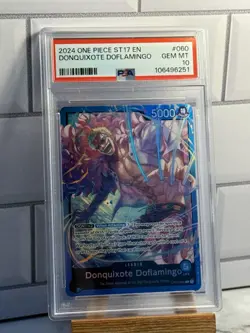 2024 One Piece OP01-060 Donquixote Doflamingo Leader Holo Rare PSA 10 Blue Deck - Image 1