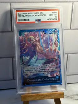 2024 One Piece OP01-060 Donquixote Doflamingo Leader Holo Rare PSA 10 Blue Deck - Image 1