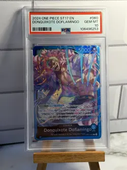 2024 One Piece OP01-060 Donquixote Doflamingo Leader Holo Rare PSA 10 Blue Deck - Image 1