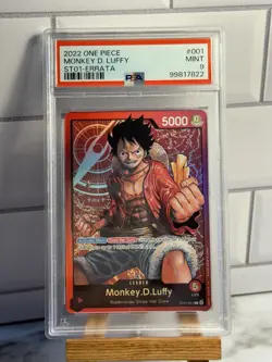 ONE PIECE Monkey D Luffy ST01-001 PSA 9 ERRATA - Image 1