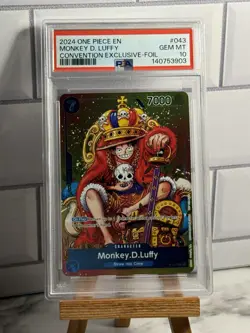 2024 ONE PIECE MONKEY D. LUFFY PSA 10 CONVENTION EXCLUSIVE-FOIL P-043 PROMO - Image 1
