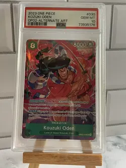 PSA 10 Kouzuki Oden OP02-030 SR Alt Art English One Piece Paramount War 2023 - Image 1