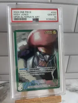 Hody Jones Leader Alt Art OP06-020 L One Piece Wings Captain English - PSA 10 - Image 1