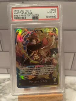 Portgas.D.Ace - ST13-002 - Leader - Foil - NM - English - One Piece - PSA 10 - Image 1