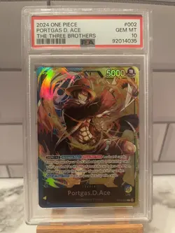 Portgas.D.Ace - ST13-002 - Leader - Foil - NM - English - One Piece - PSA 10 - Image 1