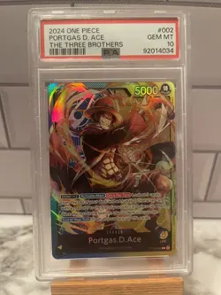 Portgas.D.Ace - ST13-002 - Leader - Foil - NM - English - One Piece - PSA 10 - Image 1