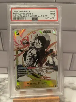 One Piece TCG The 3 Brothers Premium ST13-015 Monkey D Luffy Alt Art - PSA 9 - Image 1